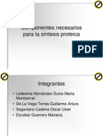 Tema 1 Componentes Necesarios para La Sintesis Proteica