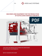 Machines and Equipment For The Production of Autoclaved Aerated Concrete