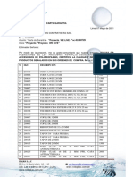 CARTA DE GARANTIA OC Oc-709 GME