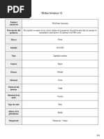 Ejemplos de Fichas Técnicas