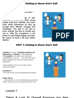 UNIT 1: Getting To Know One's Self: "No One Is You, and That Is Your Power." - Dave Grohl