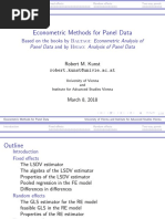 Econometric Methods For Panel Data: Based On The Books by Baltagi: Econometric Analysis of