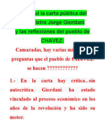 CARTA DE GIORDANI Vs REFLEXIONES DEL PUEBLO DE CHAVEZ