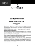 AntMiner S9 Hydro Server Installation Guide