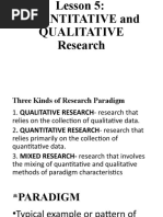 Lesson 5 Quantitative Research