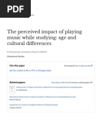 The Perceived Impact of Playing Music While Studying: Age and Cultural Differences