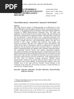 Penerapan Pendidikan Karakter Di Homeschooling Melalui Pembelajaran Reflektif