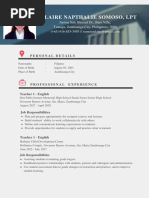 Example of Teacher's Curriculum Vitae 