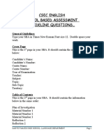 Csec English Sba Guidelines Questions Handout - Revised 2021