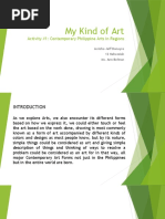 My Kind of Art: Activity #1: Contemporary Philippine Arts in Regions