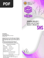 General Biology 1 Tissues and Cell Types Quarter 3, Module 2b