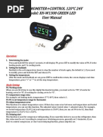 Thermometer+Control 120°C 24V Model: XH-W1308 GREEN LED User Manual