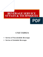 Unit 8 - Beverage Service Styles Techniques