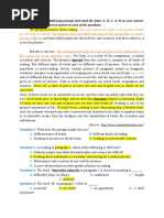 Exercise 1. Read The Following Passage and Mark The Letter A, B, C, or D On Your Answer Sheet To Indicate The Correct Answer To Each of The Questions