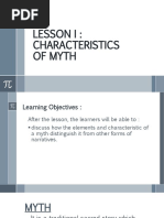 Lesson I: Characteristics of Myth