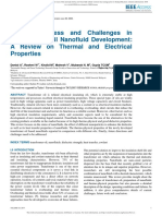 Recent Progress and Challenges in Transformer Oil Nanofluid Ddevelopment A Review On Thermal and Electrical Properties