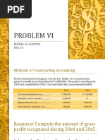 Problem VI Methods of Construction Accounting AST