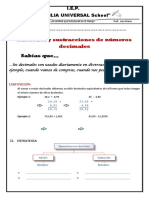 Adiciones y Sustracciones de Números Decimales