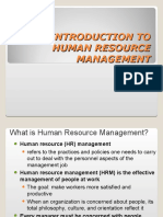 Introduction To Human Resource Management