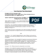 Media Release - 11-2-2021 - Update - Sanford Firefighter Placed On Administrative Leave Pending Investigation