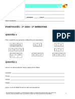 Português - 3º Ano - 2º Bimestre: Questão 1