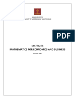 2021 - Syllabus - Mathematics For Economics and Business