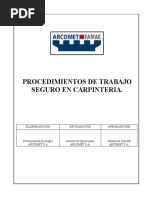 Procedimientos de Trabajo en Carpinteria ARCOMET S.A.