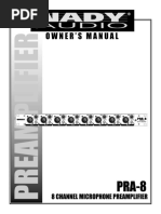 Owner'S Manual: 8 Channel Microphone Preamplifier