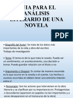 Guia para El Análisis Literario de Una Novela