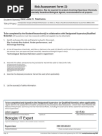 Risk Assessment Form (3) : Biologist/ IT Expert