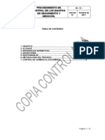 Proc. de Control de Los Equipos de Calibración V.1