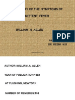 Repertory of The Symptoms of Intermittent Fever: William A .Allen