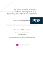 Aplicacion de La Ablacion Mediante Laser Pulsado de Nanosegundo A La Limpieza y Texturado de Materiales - Maria Fiorucci