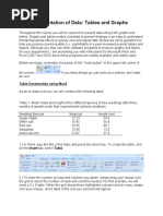 Presentation of Data: Tables and Graphs: Table Construction Using Word