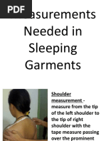 Measurements Needed in Sleeping Garments