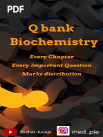 Q Bank Biochemistry: Every Chapter Every Important Question Marks Distribution