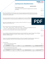 COVID-19 (Coronavirus) Exposure Questionnaire: Please Answer The Following Questions in As Much Detail As Possible