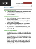 HSC - Notes (Marketing)