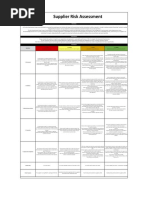 Supplier Risk Assessment: 3 - Leading Questions 0 Poor 1 Average 2 - Good