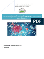 Exposé de Procédés Agro-Alimentaires: Les Microorganismes, Les Enzymes Et Les Bactéries Rencontrés Dans L'aliment