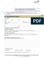 Fiche Projet de Creation D Entreprise Dossier Modele