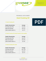 Used Cooking Oil: Technical Data Sheet