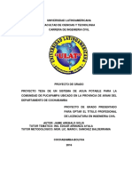 Ulat Proyecto Tesa de Un Sistema de Agua Potable para La Comunidad de Pucapampa Ubicado en La Provinci