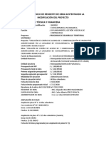 Informe Técnico de Residente de Obra Sustentando La Modificación Del Proyecto