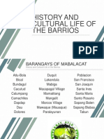 27 Barangays History and Cultural Life of The Barrios