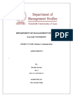 Department of Management Studies,: Nalsar University