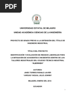 Identificación y Evaluación de Riesgos Laborales para La Mitigación de Accidentes e Inciden