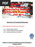 Solving and Addressing General Workplace Problems (NC Ii)