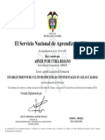 Certificado Curso Piscicultura 1