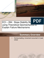 ECI - 284: Slope Stability Back-Analysis Using Theoretical Geomechanics To Explain Failure Mechanisms